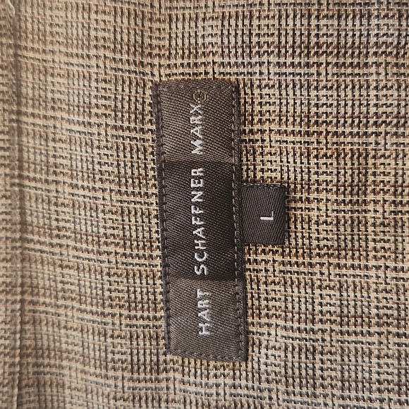HART SCHAFFNER MARX Mens Tan/Cream Large Button Down - Picture 5 of 8